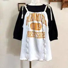 専用　　　古着　リメイク　Tシャツ チュニックキャミソール　マスタード