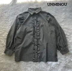 UNMINOU アンミヌ セーラカラーギンガムブラウス ブラック クン Rosaペプラムブラウス カラー:ブラック、グレー