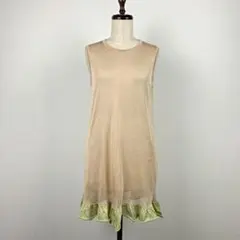 美品 ルール ロジェット シースルーノースリーブワンピース ピンク1*CB122