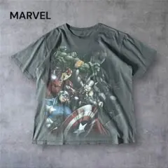 【1060】MARVELアベンジャーズTシャツ短丈多色プリントフェードUSA古着