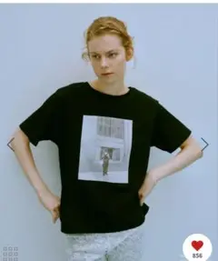 ROPE' PICNIC★オードリー・ヘプバーンフォトプリントTシャツ 黒