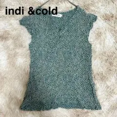 ★インディ&コールド★ブラウス ノースリーブ ウォッシュ加工 花柄 かわいい