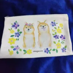 柴犬イラストのキャンバスポーチ