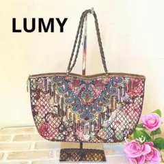 ルミーはしもと LUMY 総ビーズ刺繡 ハンドバッグ パーティーバック バラ花柄