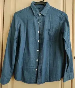 美品☆ユニクロ Kids デニム 長袖シャツ 150サイズ　ブルー