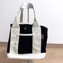 キャンバストートバッグ 黒とアイボリー
