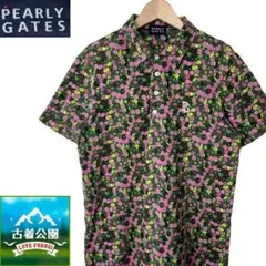 ★サイズ4★PEARLY GATES★日本製半袖ポロシャツ 総柄T-2119