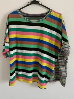 cube cube カラフルボーダーデザインTシャツ 38 ar01425