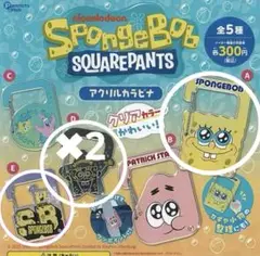 スポンジボブ　アクリルカラビナ　　四個セット