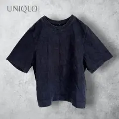 【UNIQLO ユニクロ】　クロップドクルーネックTシャツ　無地　綿　コットン