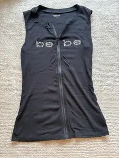 bebe 黒 ジッパータンクトップ XS