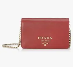 PRADA サフィアーノレザーショルダーバッグ チェーンウォレット
