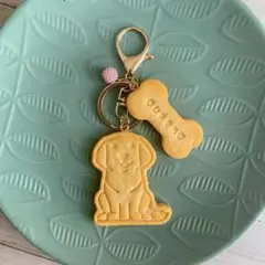 お名前入れます　ゴールデンレトリバー　クッキー　キーホルダー　ハンドメイド