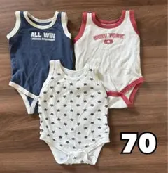 肌着 タンクトップ ロンパース 3枚セット 70