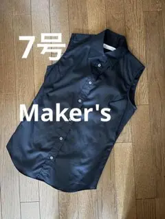 Maker's Shirt ブラック ノースリーブシャツ