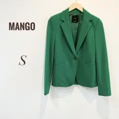 美品！【マンゴ】　テーラードジャケット　S グリーン