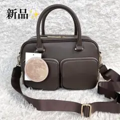 新品✨tal by yumi 2wayポケットボストンショルダーバッグ 中茶色