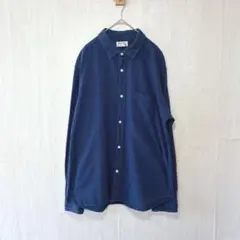 グローバルワーク フランネルシャツ ネイビー ドット柄 XL 綿コットン100%