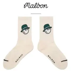 マルボンゴルフ ソックス Malbon Golf 靴下 メンズ クリーム色