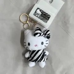 ゼブラ柄　キティ　マスコットチャーム　しまむら