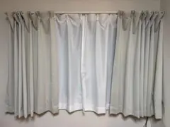 遮光1級カーテン 100x120cm x2 アイボリー レース付き