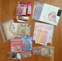 パンチラベル テープのり フレークシール 他 文具10点以上セット