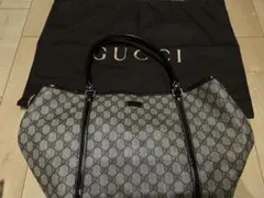 グッチ GGスプリーム PVC×レザー ハンド ショルダー トート バッグ