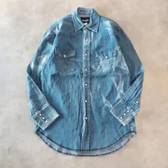 Wrangler ラングラー デニムシャツ ブルー 90s L 青 14467