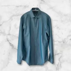 【古着】Calvin Klein カルバンクライン長袖シャツ玉虫色 ブルー M