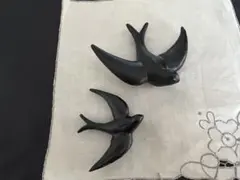 ▪️春を告げるツバメの壁飾り▪️大小2個セット▪️陶器　置物　鳥