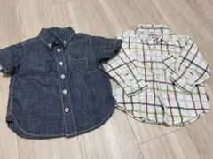 デニムシャツ　チェック柄シャツ　80センチMENS CLUB MINI 西松屋