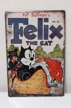 プレート ブリキ 看板 Felix the Cat インテリア ガレージ 雑貨