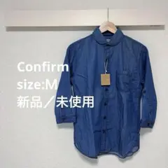 《新品/未使用》Confirm デニム調シャツ 七分袖2way ブルー Ｍ
