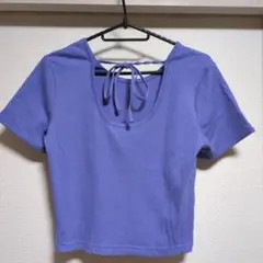 パープルリボン付き半袖Tシャツ