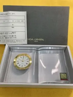 電池新品交換済み　可動品　Hoya ガラス 置時計