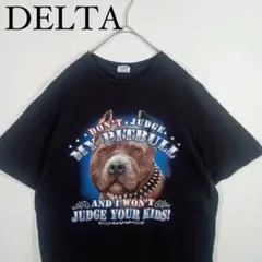 DELTA ピットブル Tシャツ ブラック L アニマルプリント