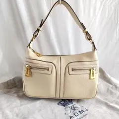 ★美品★ADMJ ハンドバッグ ショルダー レザー ホワイト 肩掛け