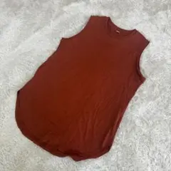 【UNIQLO】M ノースリーブTシャツ タンクトップ レンガブラウン