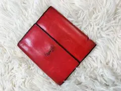 【定番】イブサンローラン SAINT LAURENT 折財布 レザー 赤 YSL