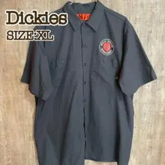 Dickies ディッキーズ 半袖ワークシャツ ブラック XL スカル ショップ