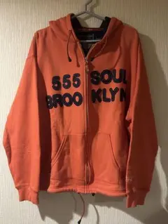 TRIPLE FIVE SOUL オレンジ フルジップパーカー　Ｌサイズ　並品