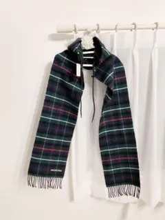 バレンシアガBALENCIAGAフードつきチェックマフラーストールバラクラバ