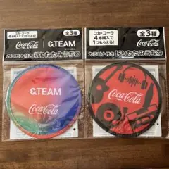 未開封　新品　コカ・コーラ| &TEAM：カラビナ付き折りたたみうちわ　2個