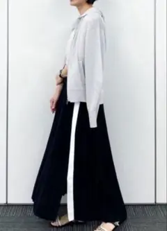 未使用に近い　icb プリーツロングスカート　バイカラー