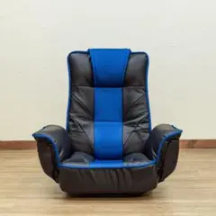 回転式メッシュ肘付座椅子　ブルー
