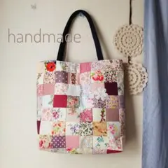 ハンドメイド✳✳パッチワーク　トートバッグ　ピンク　花柄