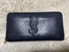 イヴ・サンローラン ラウンドファスナー カサンドラロゴ YSL レザー