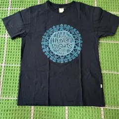 ネイビー Tシャツ ALL HUMAN RIGHTS FOR ALL、古着