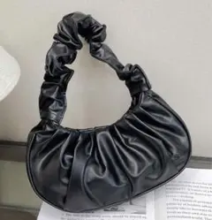 【新品】ブラックギャザー入りハンドバッグ Y2K