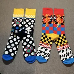 新品　ハッピーソックス✖️ミッキー　ディズニー　メンズ　25〜27
